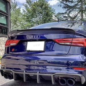 Difusor de Parachoques Trasero de Fibra de Carbono S3 para Audi <span class=keywords><strong>A3</strong></span> S3 RS3 <span class=keywords><strong>S</strong></span>-<span class=keywords><strong>Line</strong></span> Sedán <span class=keywords><strong>2017</strong></span>-2019, Alerón Trasero, Kit de Carrocería - Product Image 4