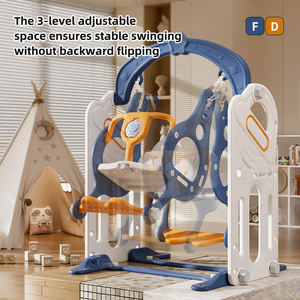 Trẻ em trong nhà trượt lâu đài Swing gia đình đặt có thể gập lại nhỏ bé Đồ chơi trượt nhựa - Product Image 4