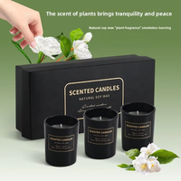 Ensemble cadeau de trois bougies non parfumées, luxe exquis, haut de gamme, cire de soja, parfum d'intérieur longue durée, mariage, anniversaire, nouvel an
