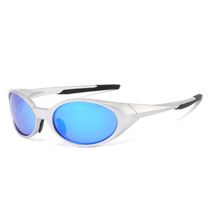 Lunettes de soleil à monture ovale intégrale, matériau PC tendance, verres TAC, protection UV400, unisexe, usage décontracté - Product Image 4