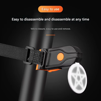 Feu arrière solaire pour vélo, design étoile à cinq branches, portable, pour la sécurité nocturne en extérieur