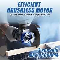 Meuleuse d'angle électrique HERZO 180 mm 220 V 18000 W 8000 tr/min avec moteur à balais, interrupteur coulissant, pour découpe et meulage de béton/pierre, anti-poussière