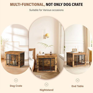 Fellie Modern köpek sandık ev mobilya tarzı lüks köpek evi ahşap köpek kafesleri Metal Kennels - Product Image 6