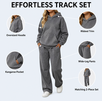 Ensemble de survêtement décontracté deux pièces pour femme, coupe ample et oversize, personnalisable avec logo – Vente en gros