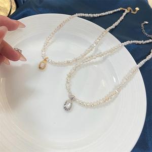 Collier et boucles d'oreilles de luxe en perles d'eau douce baroques de Zhuji Strength Supply, incrustés de nacre blanche, style tendance - Product Image 1