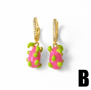 Esmalte fresa/<span class=keywords><strong>tortuga</strong></span> pendientes <span class=keywords><strong>de</strong></span> aro rojo chapado en oro CZ micro pavimentado cereza/Estrella/Corazón aros <span class=keywords><strong>de</strong></span> oreja joyería al por mayor - Product Image 4