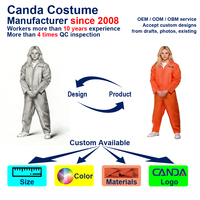 Combinaison à fermeture éclair pour adulte, uniforme d'otage, costume, fabrication OEM, certifié BSCI EN71 EN14682 CPC, en polyester, unisexe