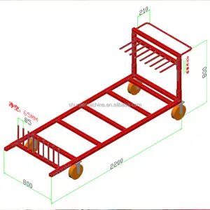 Adjustable 8 Grids Cargo Transport Trolley Outdoor Door Handling Transport Trolley Cart For Goods