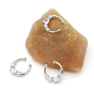 Xinfocus Unique Carré Zircon Cerceau Nez Anneau Punk Style En Acier Inoxydable <span class=keywords><strong>Oreille</strong></span> <span class=keywords><strong>Piercing</strong></span> Septum Cartilage <span class=keywords><strong>Or</strong></span> Boule <span class=keywords><strong>Faux</strong></span> Nez <span class=keywords><strong>Oreille</strong></span> - Product Image 3