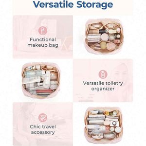 Custom Logo Winter Down Cotton Soft Light Weight Puffer Puffy Fluffy Quilted Fabric Makeup Cosmetic <b>Bag</b> Travel Make up Pouch - Product Image 5