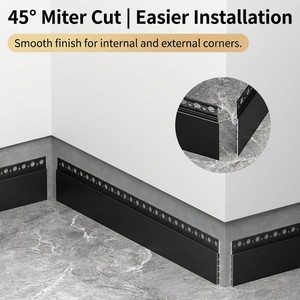 Plinthe encastrée sans rainure en alliage d'aluminium, finition mate, <span class=keywords><strong>fixation</strong></span> murale, design intégré, pliable à volonté, pour centre commercial - Product Image 4