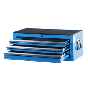经典汽车修理工具柜3抽屉便携式蓝色工具储物盒