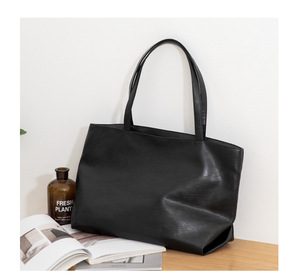 Sac à main en cuir souple pour femme, grande capacité, nouveau style 2026, sac bandoulière, polyvalent, style coréen, sac fourre-tout/sac à bandoulière pour étudiante. - Product Image 2