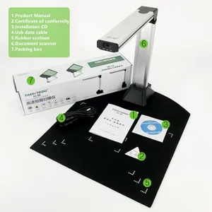 고품질 A4 크기 쉬운 자동 스탠드 스캐너 문서 카메라 자동 초점 5mp Usb 휴대용 책 문서 스캐너