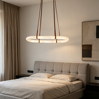 Lustre rectangulaire en marbre espagnol, luminaire suspendu moderne et simple en albâtre pour salle à manger, bar, îlot de cuisine