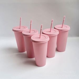 Gobelets en plastique de 32 oz avec paille à débit direct et couvercle, design simple pour la rentrée scolaire, le camping et les activités de plein air - Product Image 2