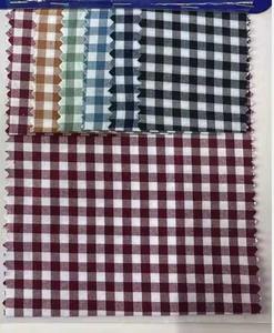 Tissu de chemise en coton mélangé de qualité supérieure, motif gingham classique, poids lourd, pour chemises décontractées et habillées - Product Image 1