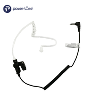 Écouteur tubulaire Power Time PTE-800l avec prise audio 3,5 mm, écoute unilatérale, câble enroulé en PU (renforcé de Kevlar) pour talkie-walkie