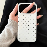 Coque de téléphone antichoc en TPU à pois tendance pour iPhone 17 16 15 Pro Max, protection intégrale avec cadre à grandes ouvertures, anti-chute