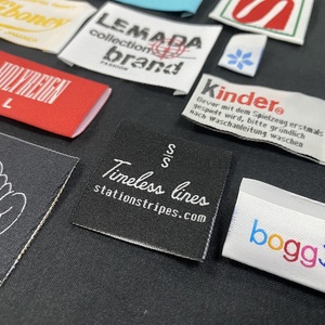 Etiqueta de algodón lavable con logotipo de marca privada personalizada de gran oferta, etiqueta tejida de tela de costura para ropa y bolsos - Product Image 6