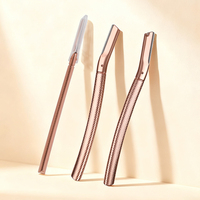 Rasoir à sourcils en acier inoxydable de voyage, peau lisse, brosse pour enlever la barbe du visage, tondeuse à sourcils avec un couvercle pratique