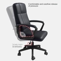 Chaise de bureau en cuir, chaise d'ordinateur, chaise de conférence à domicile, confortable pour une utilisation prolongée, base 5 étoiles, design moderne