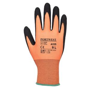 ถุงมือยางไนไตรล์ A335O8RXL ผิวทรายสีส้ม/สีดำถุงมือ5036108341252สำหรับจับ NPR15 - Product Image 2