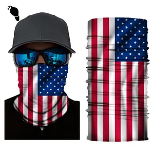 Penutup kepala syal wajah penutup kepala masker leher Gaiter tahan angin bendera negara Balaclava Buffs Bandana