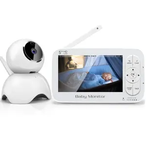 婴儿无线视频婴儿摄像机5000毫安时电池声音激活VOX模式夜视高清720P 1080P长臂婴儿监视器