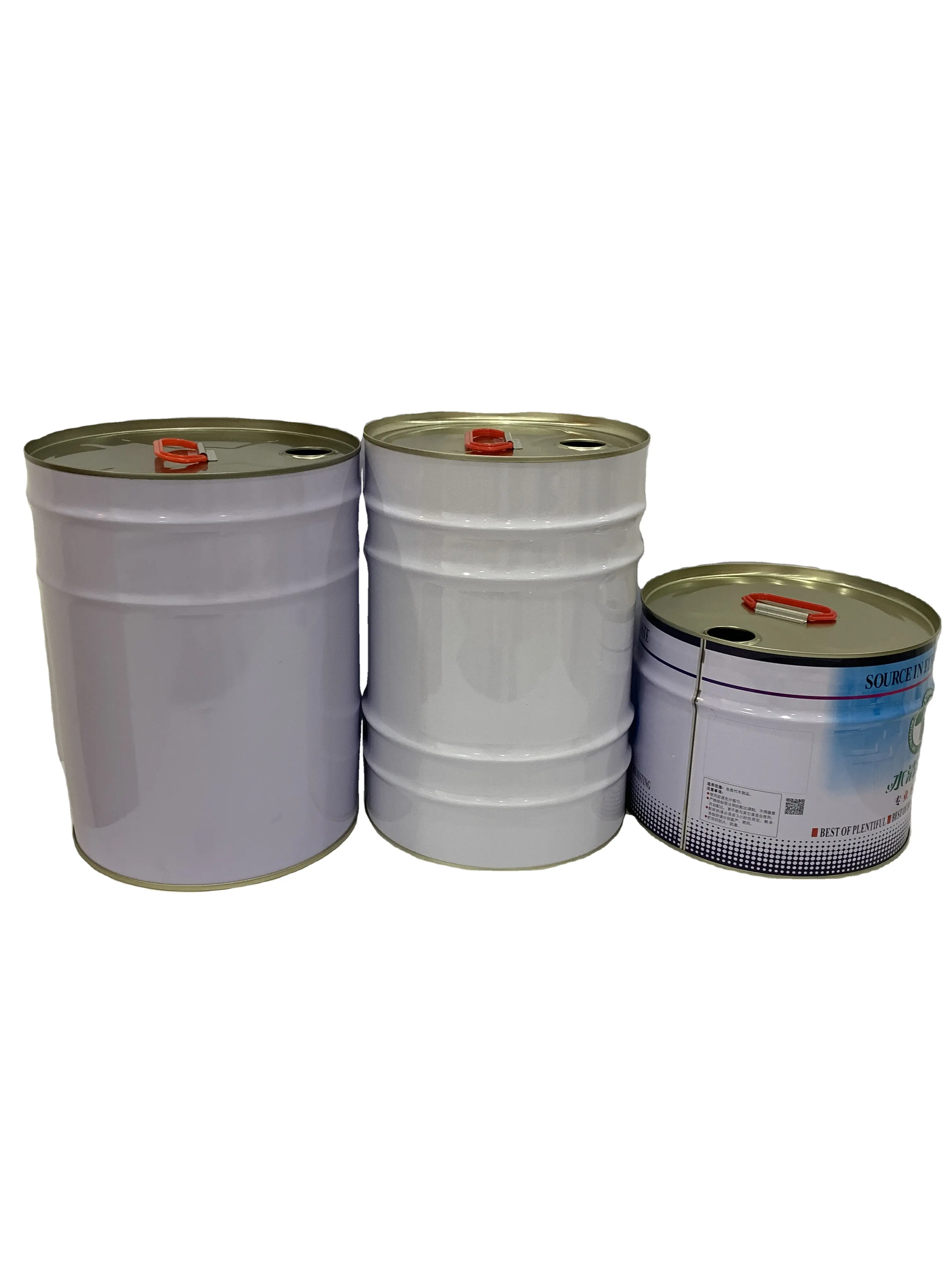Venta al por mayor de latas de metal de grado alimenticio vacías de 10L 19L 20L tambores cilíndricos para almacenamiento y embalaje