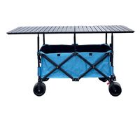 Chariot de Jardin Pliant Multifonctionnel en Métal Grande Capacité avec Poignée Télescopique pour Pique-nique, Courses et Transport Tout-Terrain
