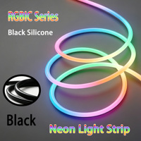 Tira de Luz LED RGBIC de 360 Grados, Extrusión de Silicona Negra de 22 mm sin Costuras, LED de Alta Luminosidad con Cambio de Color y Atenuación