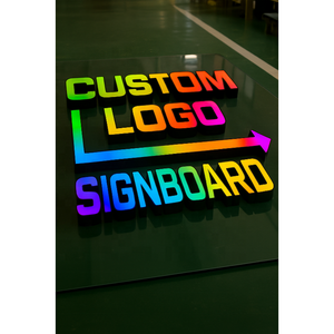 Personalizado enseigne 3D al aire libre <span class=keywords><strong>de</strong></span> negocios <span class=keywords><strong>de</strong></span> acero inoxidable RGB Led iluminado canal letra signo 3D Led frontal carta señalización - Product Image 1