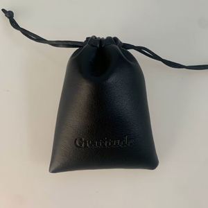 Best Selling Custom Velvet PU Leather <b>Drawstring</b> Headphone <b>Pouch</b> Screen Printed Design Cheap Custom Dust Bag for Jewelry Gift - Product Image 3