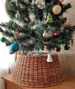 Rotin arbre <span class=keywords><strong>de</strong></span> noël collier tissé arbre <span class=keywords><strong>de</strong></span> noël jupe décor salon Boho saule panier <span class=keywords><strong>de</strong></span> <span class=keywords><strong>rangement</strong></span> pour hiver collier en <span class=keywords><strong>osier</strong></span> - Product Image 3