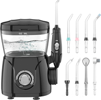 Hydropulseur à eau noire 3 en 1 pour les dents/accolades, 600ml, grande capacité, 8 buses domestiques, irrigateur oral professionnel pour les dents