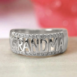 แหวนคุณยายสีโรสโกลด์ประดับคริสตัลไรน์สโตน ของขวัญสำหรับผู้หญิง เครื่องประดับชั้นดี T0957 - Product Image 2