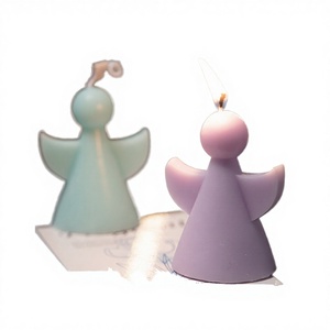 Yaratıcı El Yapımı Tatil Evi Dekorasyonu Oymalı Melek Işıklı Aromaterapi Parafin Balmumu Adak Mumu Lavanta Kokulu Yeni İçin - Product Image 5