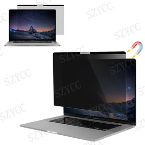 Bilgisayar gizlilik filmi 2 yollu 180 derece Anti yansıma Anti casus manyetik ekran koruyucu koruyucu Macbook Pro 16.2 inç