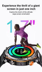 นาฬิกาสมาร์ทวอทช์ OEM รุ่น HT30 AMOLED ตัวเรือนเหล็ก พร้อมไฟฉาย เข็มทิศ สำหรับกิจกรรมกลางแจ้ง กันน้ำระดับ IP68 แบตเตอรี่ 600mAh รองรับการโทรด้วยเสียง - Product Image 5