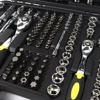Jeu de clés à douilles et cliquet multifonctionnel de 222 pièces à 72 dents - Trousse à outils complète pour la réparation automobile et domestique