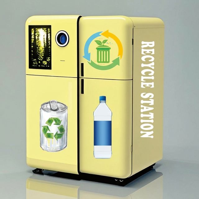 Big Smart Reverse Vending Machine with SDK for Recycling Glass Bottles & Plastic Cans Cloud-Based Management 49-inch Touchscreen