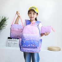 Nouvel ensemble de sacs à dos scolaires 3 pièces colorés et tendance pour femmes, lycéennes, sac à dos de loisirs pour ordinateur portable avec motif logo