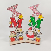 Laser-Gravierte Holz-Tischdekoration Englische Buchstaben XMAS-Stil Weihnachtsschmuck für Feiertagsdekoration