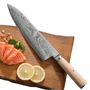 Ensemble de couteaux de cuisine Waikin 14Cr Core S35VN en acier Damas à 67 couches, 15 pièces, couteau de chef japonais Kiritsuke Santoku Deba Bread - Product Image 2