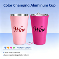 Gobelets réutilisables pour fêtes de 16 oz, gobelets à bière en métal, gobelets en aluminium changeant de couleur à froid, gobelets personnalisés pour festivals