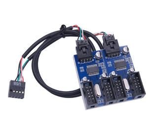 Répartiteur <span class=keywords><strong>USB</strong></span> 9Pin Carte Mère <span class=keywords><strong>USB</strong></span> 9Pin Interface Header Splitter 1 à 2 Adaptateur de câble d'extension 9Pin 1 à 2/4 Connecteurs HUB <span class=keywords><strong>USB</strong></span> - Product Image 1