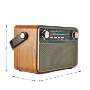 MD-505BT Eletree Radio rétro vintage portable de grande taille avec <span class=keywords><strong>antenne</strong></span> artisanale pour usage domestique, son stéréo haute fidélité AM <span class=keywords><strong>FM</strong></span> SW - Product Image 3