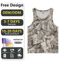 Camiseta sin Mangas con Patrón de Camuflaje Desértico, de Alta Calidad, con Parche de Goma Personalizado, para Caza al Aire Libre