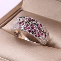 Bague de mariage pour femme en laiton résistant au ternissement, avec pierre naturelle et pierre de synthèse, design feuille de brindille bicolore, bijou statement